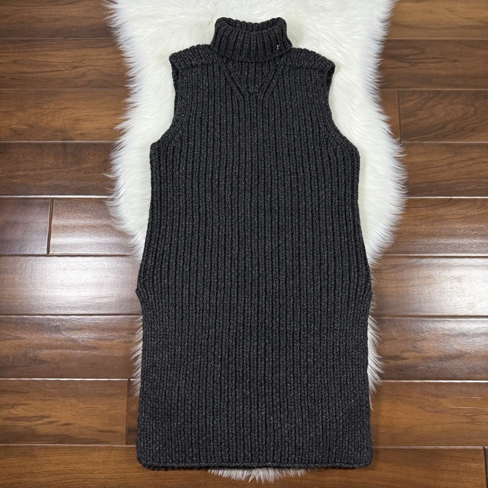 Wes Gordon Women's Size Small Gray Sleeveless Chunky Knit Tunic Top‎ Mini Dress